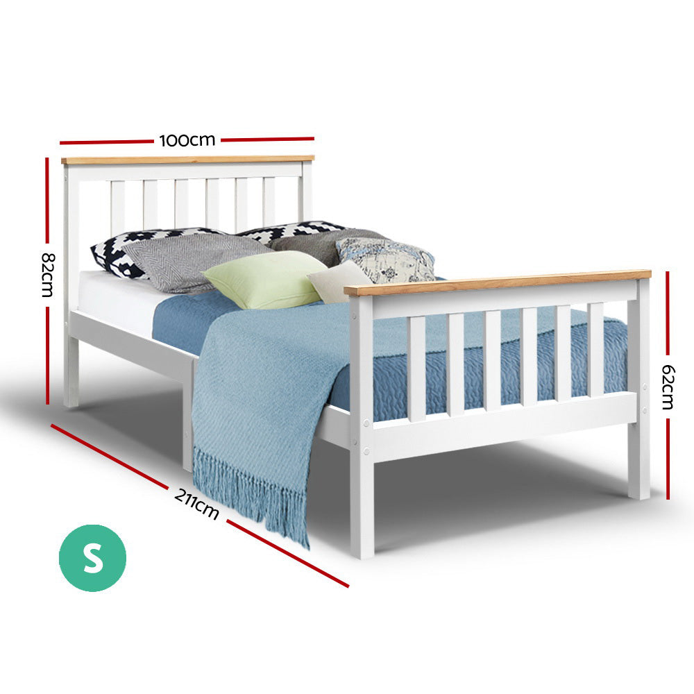 Artiss Single Wooden Bed Frame Bedroom Furniture Kids-1