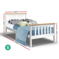 Thumbnail for Artiss Single Wooden Bed Frame Bedroom Furniture Kids-1