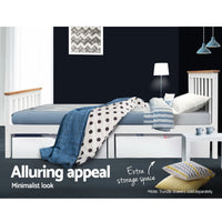Thumbnail for Artiss Single Wooden Bed Frame Bedroom Furniture Kids-5