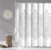 Thumbnail for Silver Decorative Medallion Shower Curtain-0