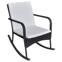 Thumbnail for vidaXL Garden Rocking Chair Poly Rattan Wicker Outdoor Swing Chair Black/Brown